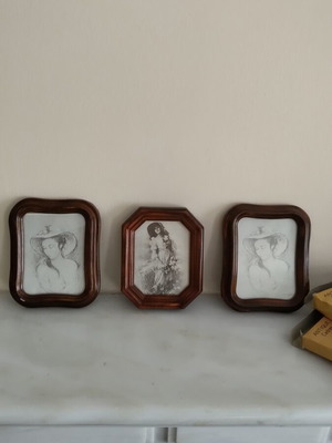 Vintage photo frame set resin 12x9 cm