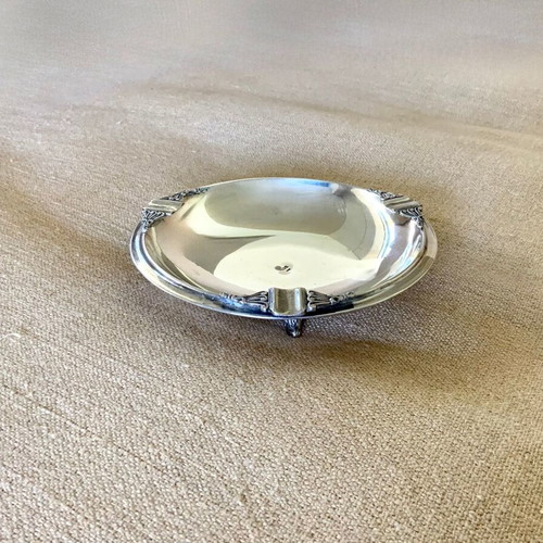 Silver ashtray 925 used with 3 carved legs