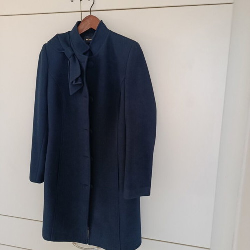 Coat dark blue with mao collar and bow, like new, size M