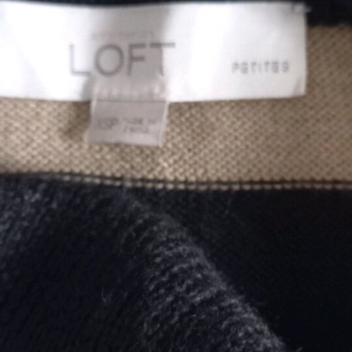 Loft dress like new, short sleeves, black and beige