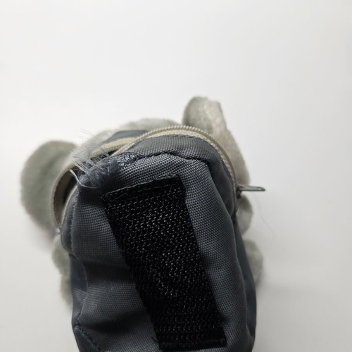 Children's wallet with plush teddy bear used