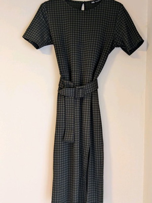 princess polly baby blue dress Drop-Waist Shirt Dress - Dark Blue/Gingham Check main image 1