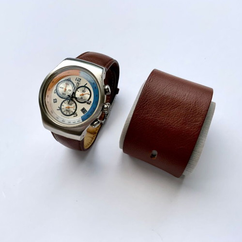 Swatch YOS404 Top Relief Irony Chronograph used with box and papers