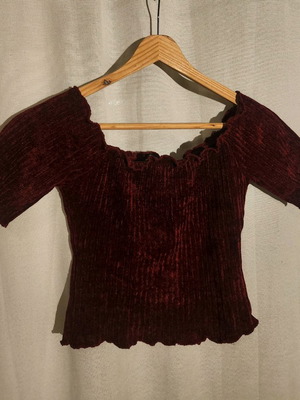 Suede top Bershka like new, burgundy