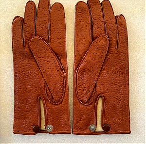Ανδρικά δερμάτινα γάντια σε σκούρο καφέ χρώμα, νούμερο large