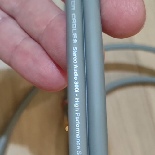 Vintage Monster Interlink 300i RCA audio cable 2m, original grey-beige