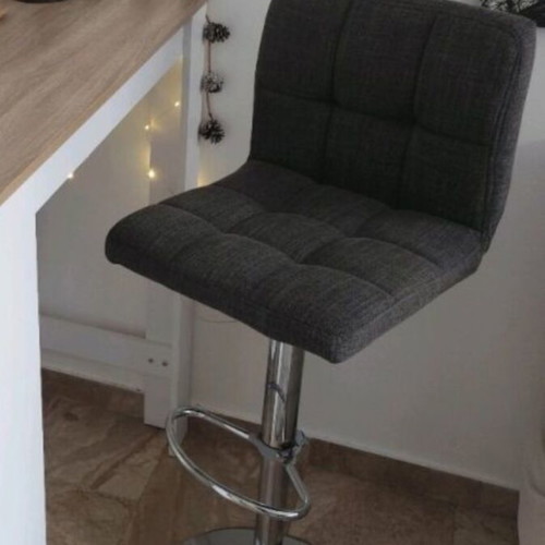 Bar stool grey swivel 180° adjustable height used