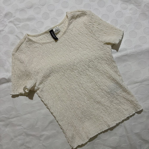 H&M short sleeve top XS beige like new