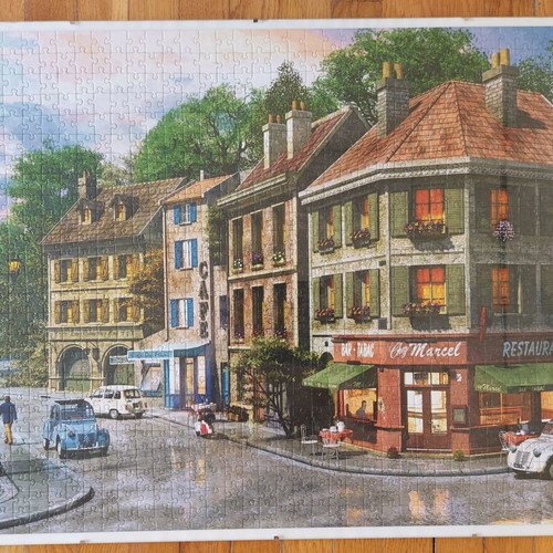 Framed puzzle like new, dimensions 0.50x0.70 m