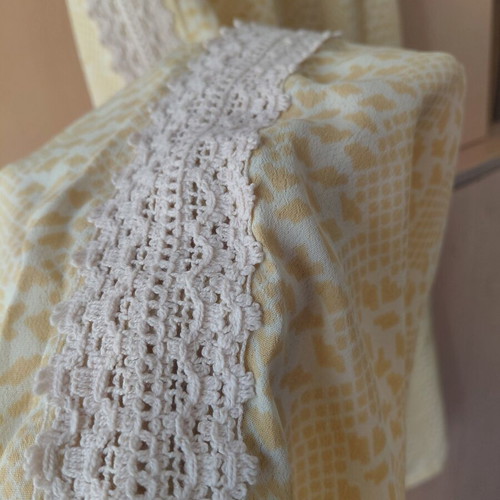 Hoss Intropia Wide-Leg Pants New, Yellow Viscose and Lace S/M 36