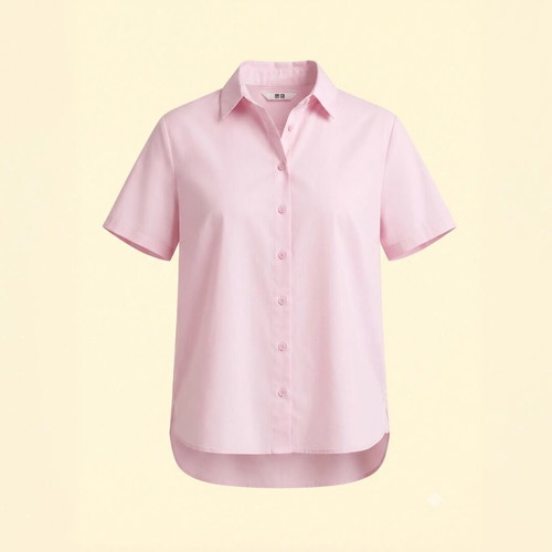 UNIQLO Baby Pink Short Sleeve Shirt, 100% Cotton
