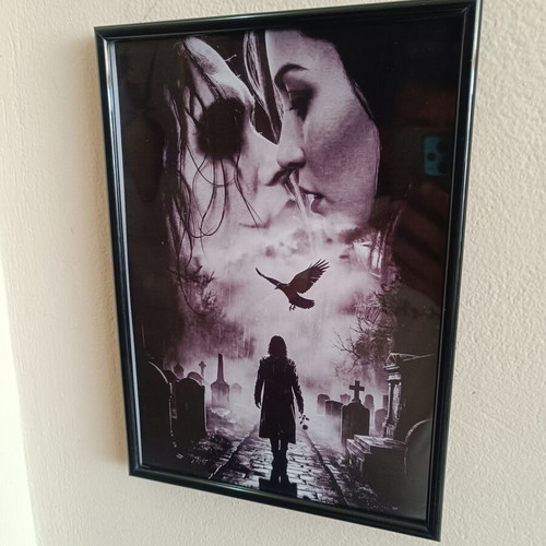 The Crow Decorative Frame like new with gothic style and black border