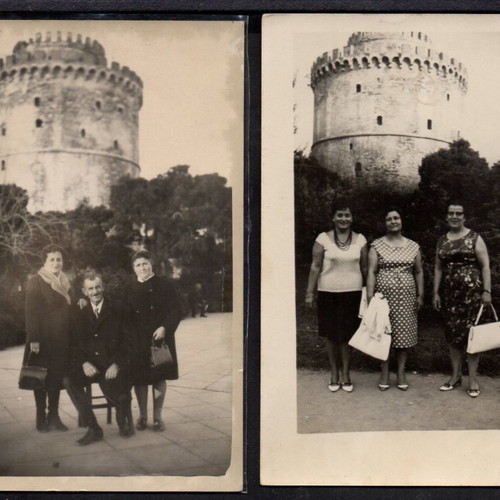 Collection of 4 Thessaloniki 1950-1960 souvenir photos at White Tower
