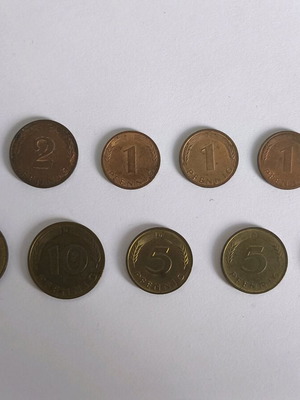 Set of old German Pfennig coins used