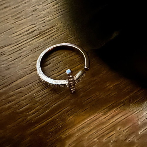 Sevalier ring from 925 silver like new, zircon, silver-anthracite color