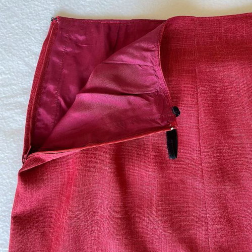 Midi handmade summer office skirt brick color like new
