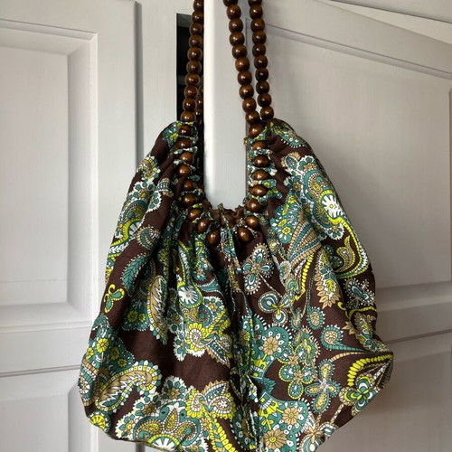 Y2K boho shoulder bag like new, brown and green