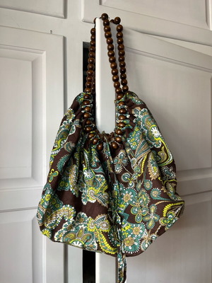 Y2K boho shoulder bag like new, brown and green