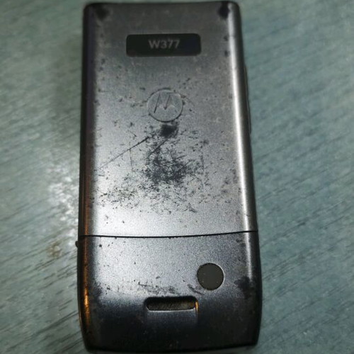 Motorola W 377 cell phone used, non-functional, silver