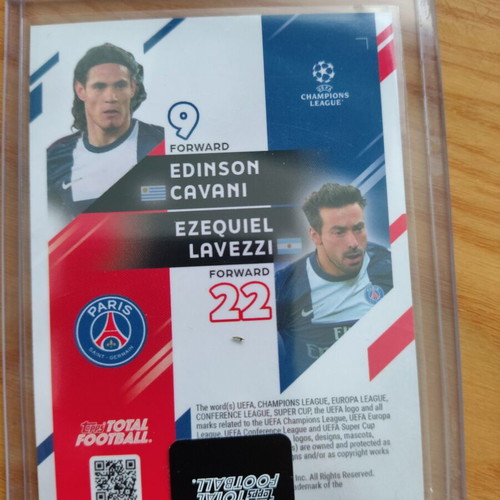 Topps Total Football Duos Edison Cavani - Ezequiel Lavezzi card like new, limited 99
