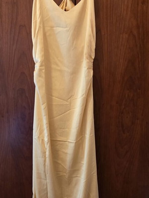 Yellow satin dress size L