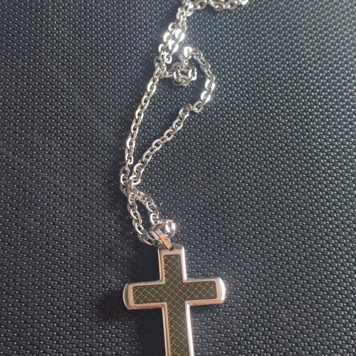 Visetti men's cross necklace stainless steel with chain