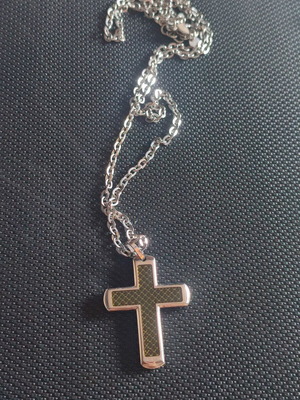 Visetti men's cross necklace stainless steel with chain