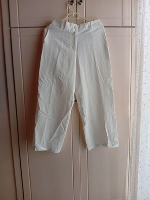 Rayon linen pants, ecru, new