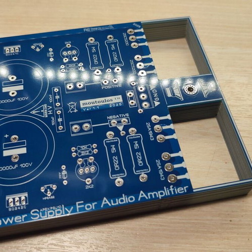 Regulated Symmetric Power Supply PCB for Audio Amplifiers New