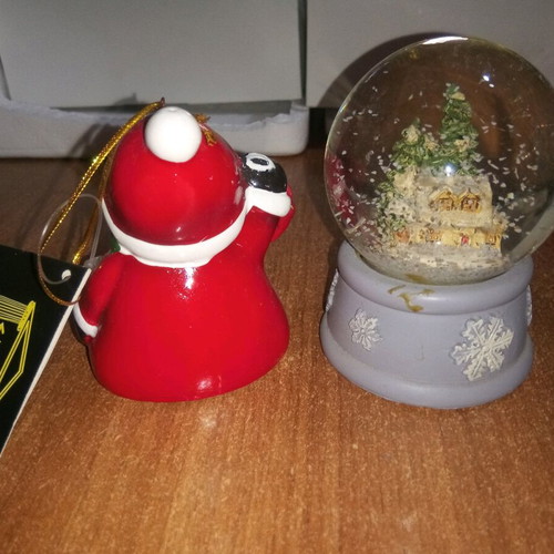 Christmas decoration set with snow globe and snowman new