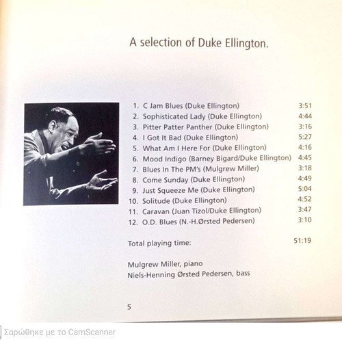 Bang & Olufsen Collectible CD 1999 Dedicated to Duke Ellington Like New