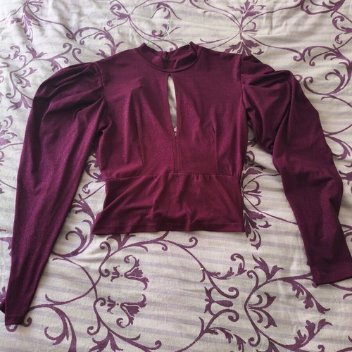 Purple fuchsia blouse with rhinestones like new