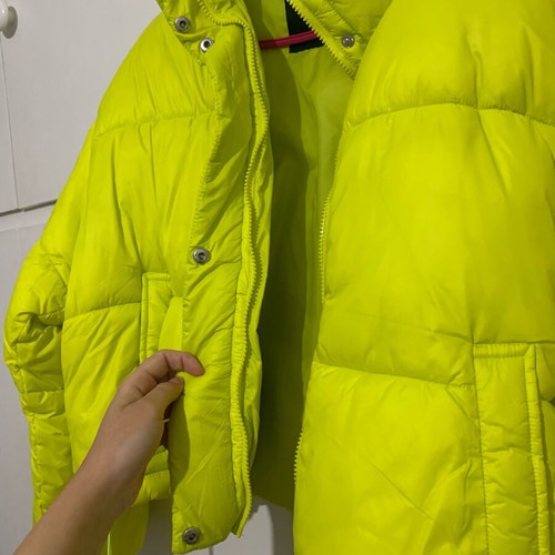 JJXX puffer jacket lime, new, mid-length to cropped