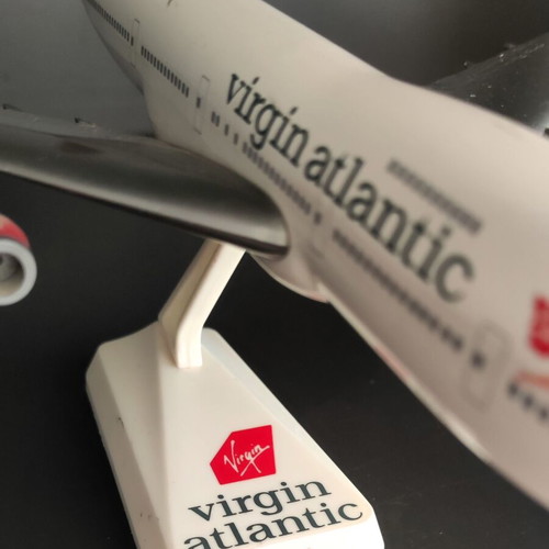 Virgin Atlantic Airplane Model with Stand 27cm like new