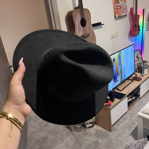 Black Fedora hat one size, like new