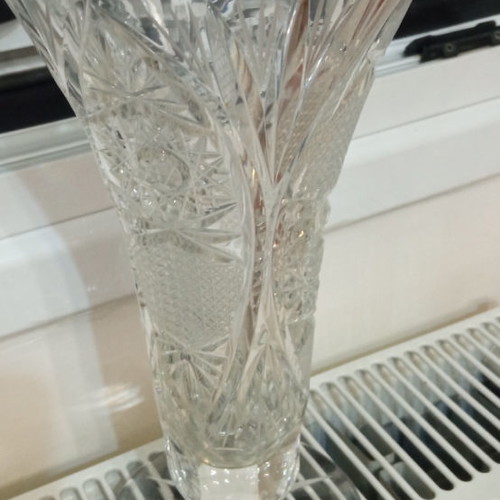 Crystal vases used, vintage, set of 2 pieces