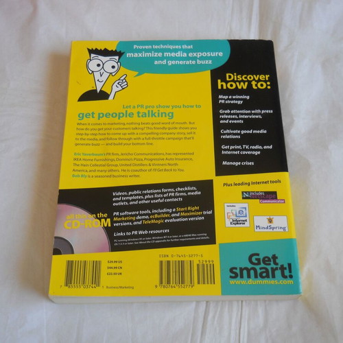 Public Relations Kit For Dummies book and CD like new