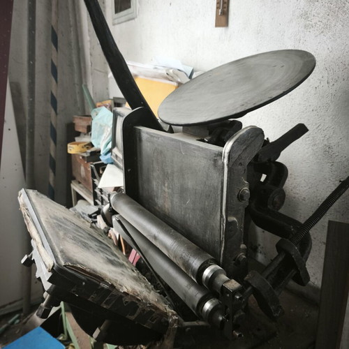 Typographic machine used, manual, vintage before 1950