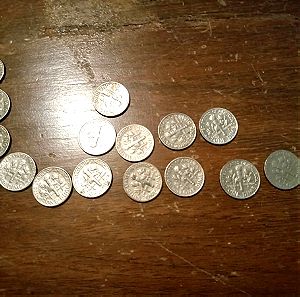 Δεκαεφτά κέρματα, 0.10 του δολαρίου (ΗΠΑ, δεκαετίας 60', 70', 80', 90')