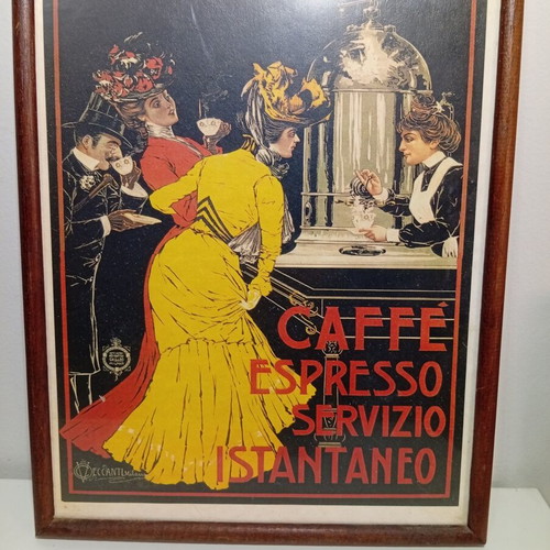 Ρετρό κάδρο με vintage ιταλική αφίσα Caffè Espresso σαν καινούργιο