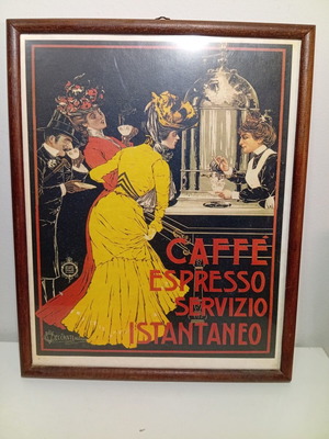 Ретро рамка с винтидж италиански плакат Caffè Espresso като нов