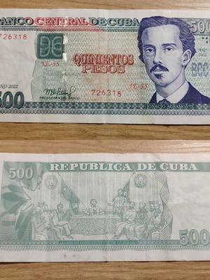 Cuban 500 Pesos banknote used, 2022 issue
