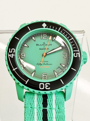 Ρολόι Swatch Blancpain αυτόματο σαν καινούργιο, πράσινο