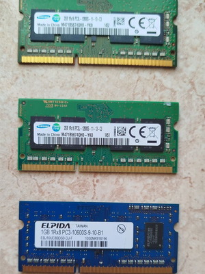 Μνήμες RAM DDR3 SODIMM μεταχειρισμένες 5 GB (2+2+1) για φορητό
