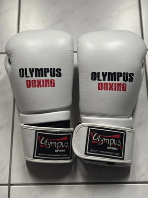 Olympus Sport Jamal Ben Daddik Style Δερμάτινα Γάντια Πυγμαχίας Λευκά N.12 σαν καινούργια