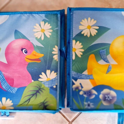 Children's storage boxes used, set of 2 with duck designs
