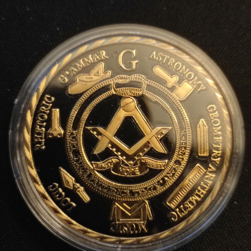 Collectible coin with masonic symbols new