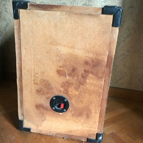 Custom speaker box used for construction