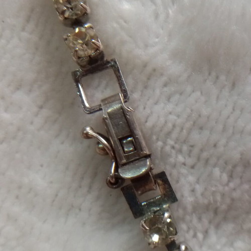 Silver necklace 925° with sparkling crystals like new