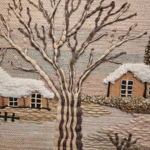 Handicraft woven wall hanging like new (band) 100×75 cm